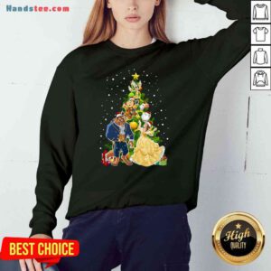 Awesome Beauty And The Beast Christmas Tree Sweatshirt- Design By Proposetees.com