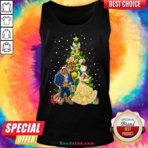Awesome Beauty And The Beast Christmas Tree Tank-Top- Design By Proposetees.com