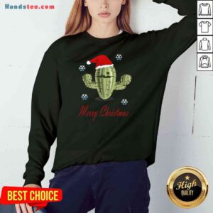 Awesome Cactus Santa Merry Christmas Succulent Plants Sweatshirt- Design By Proposetees.com
