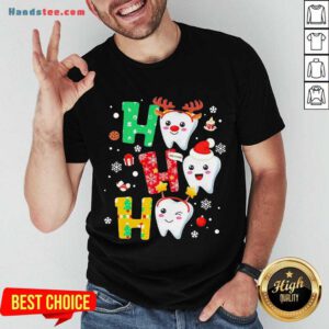 Awesome Dental Teeth Ho Ho Ho Merry Christmas Shirt- Design By Handstee.com