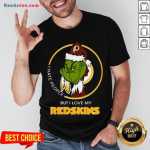 Awesome I Hate People But I Love My Washington Redskins Grinch Shirt- Design By Handstee.com