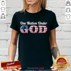 Awesome One Nation Under GOD American Flag V-neck- Design By Handstee.com