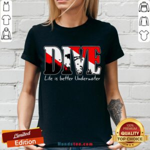 Awesome Scuba Diving Dive Life Is Better Underwater V-neck- Design By Handstee.com