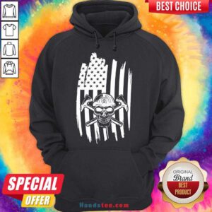 Skull USA Flag American Themed Decor Hoodie- Design By Handstee.com