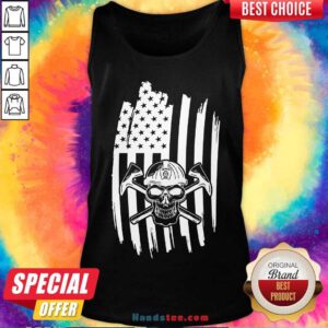 Skull USA Flag American Themed Decor Tank-Top- Design By Handstee.com