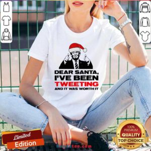 Trump Dear Santa I’ve Been Tweeting And It Was Worth It Ugly V-neck- Design By Handstee.com