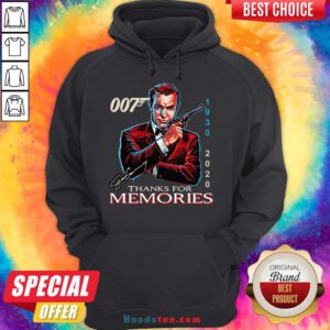Funny 007 1930 – 2020 Signature Thanks For Memories Hoodie- Design By Handstee.com