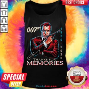 Funny 007 1930 – 2020 Signature Thanks For Memories Tank Top- Design By Handstee.com