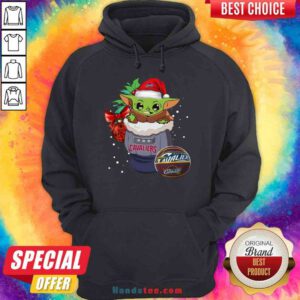 Funny Cleveland Cavaliers Christmas Baby Yoda Star Wars Funny Happy NBA Hoodie- Design By Proposetees.com