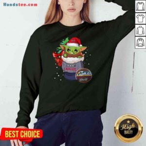 Funny Cleveland Cavaliers Christmas Baby Yoda Star Wars Funny Happy NBA Sweatshirt- Design By Proposetees.com