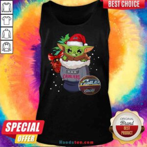 Funny Cleveland Cavaliers Christmas Baby Yoda Star Wars Funny Happy NBA Tank-Top- Design By Proposetees.com