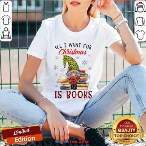 Funny Gnome All I Want For Christmas Is Books V-neck- Design By Handstee.com