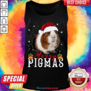 Funny Guinea Pig Christmas Santa Tank Top- Design By Handstee.com