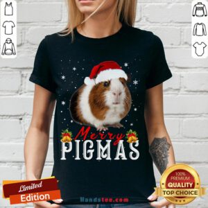 Funny Guinea Pig Christmas Santa V-neck- Design By Handstee.com