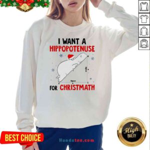 Funny I Want A Hippopotenuse For Christmath Sweatshirt- Design By Proposetees.com