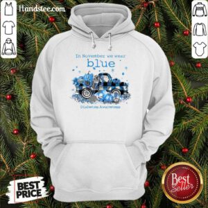 Funny In November We Wear Blue Pumpkin Hoodie- Design By Handstee.com