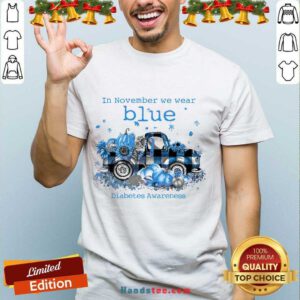 Funny In November We Wear Blue Pumpkin Shirt- Design By Handstee.com