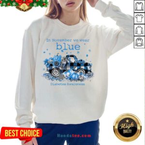 Funny In November We Wear Blue Pumpkin Sweatshirt- Design By Handstee.com