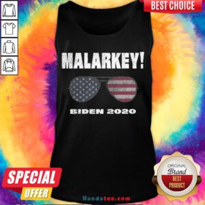 Funny Malarkey Biden 2020 Sunglasses American Flag Election Tank Top- Design By Handstee.com