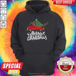 Funny Vintage Wagon Red Truck Christmas Tree Pajama Gift Xmas Hoodie- Design By Handstee.com