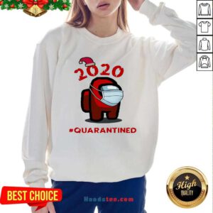 Among Us Christmas #Quarantined Face Mask Sweatshirt- Design By Handstee.com