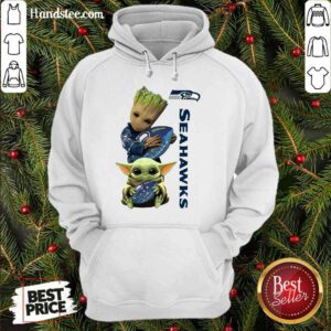 Good Baby Groot And Baby Yoda Hug Seahawks Hoodie- Design By Proposetees.com