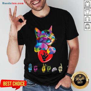 Good Cat Colorful Hug Be Kind Shirt- Design By Handstee.com