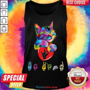 Good Cat Colorful Hug Be Kind Tank Top- Design By Handstee.com