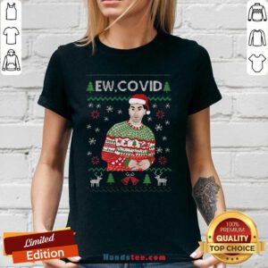 David Rose Ew Covid Ugly Christmas V-neck- Design By Handstee.com