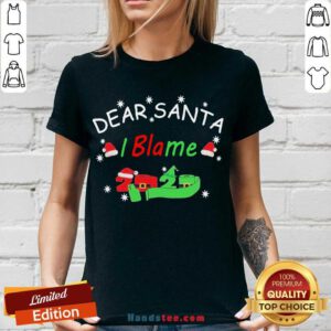 Dear Santa I Blame 2020 Christmas V-neck- Design By Handstee.com