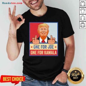 Good Middle Finger Fuck Biden Fuck Kamala Harris Pro Trump President Print On Back Shirt- Design By Proposetees.com