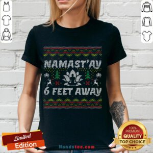 Good Namaste Social Distancing Christmas 2020 Yoga V-neck- Design By Handstee.com