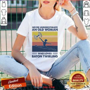 Good Never Underestimate An Old Man Who Loves Baton Twirling Vintage V-neck- Design By Handstee.com