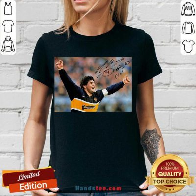 RIP Diego Maradona 1960 2020 Legend Never Die Signature V-neck- Design By Handstee.com