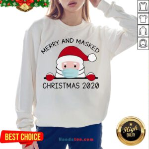 Good Santa Claus Face Mask Merry And Masked Christmas 2020 Sweat Sweatshirt- Design By Handstee.com