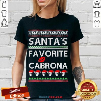 Santas Favorite Cabrona Og Navidad Ugly Christmas V-neck- Design By Handstee.com