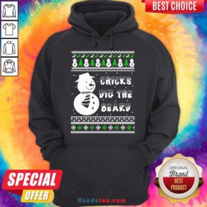 Snowman Chicks Dig The Beard Ugly Christmas Hoodie- Design By Handstee.com