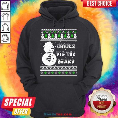 Snowman Chicks Dig The Beard Ugly Christmas Hoodie- Design By Handstee.com