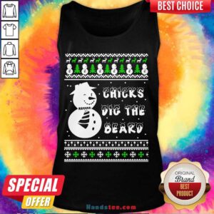 Snowman Chicks Dig The Beard Ugly Christmas Tank-Top- Design By Handstee.com
