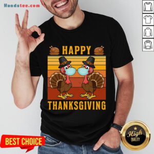 Good Thanksgiving 2020 Turkey With Mask Retro Vintage T-Shirt- Design By Handstee.com