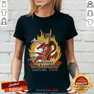 Happy Dragons Sometimes The Rainbow Tastes You V-neck- Design By Handstee.com