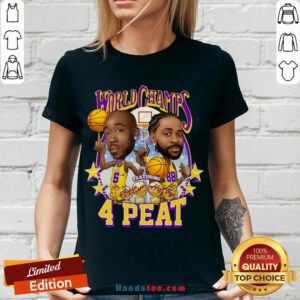 Happy Freddie Gibbs World Champs 4 Peat V-neck- Design By Handstee.com