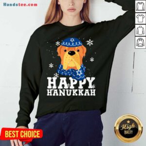 Happy Merry Christmas Happy Hanukkah French Mastiff Dog Funny Noel Xmas Sweatshirt- Design By Handstee.com