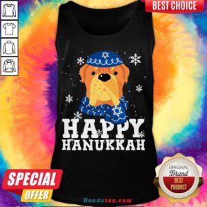 Happy Merry Christmas Happy Hanukkah French Mastiff Dog Funny Noel Xmas Tank Top- Design By Handstee.com