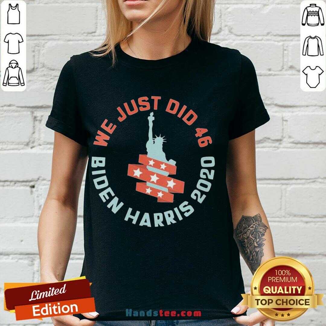 Happy Womens We Just Did 46 Biden Harris 2020 Statue Of Liberty V-neck- Design By Handstee.com Happy Womens We Just Did 46 Biden Harris 2020 Statue Of Liberty V-neck- Design By Handstee.com