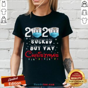 Hot 2020 Sucked But Yay Christmas Gift 2020 Sucked But Yay Christmas V-neck- Design By Handstee.com