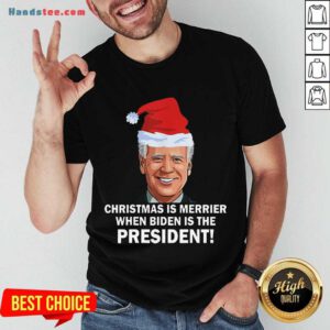 Hot Christmas Is Merrier When Biden Is The President 2020 Xmas Shirt- Design By Handstee.com