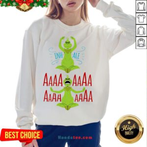 Hot Grinch Yoga Inhale Aaa Christmas Sweatshirt- Design By Handstee.com
