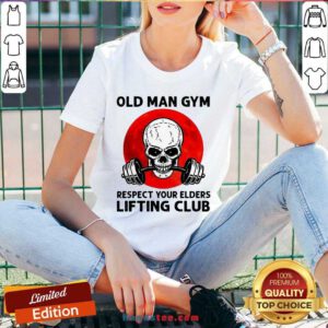 Hot Skull Old Man Gym Respect Your Elders Lifting Club V-neck- Design By Handstee.com