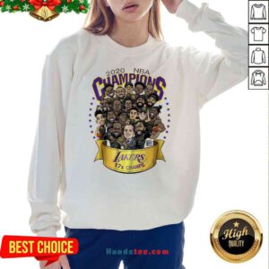 Nice 2020 NBA Champions Los Angeles Lakers 17 Champs Cartoon Sweatshirt- Design By Proposetees.com
